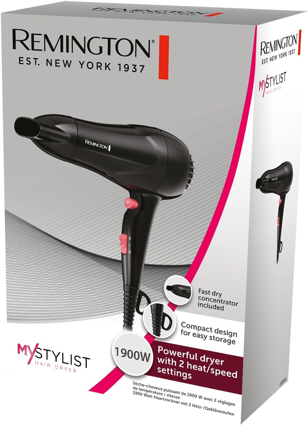 Remington Fast Dry Hair Dryer 1900W Ionic Ceramic