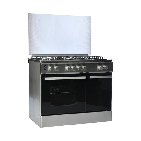 Freestanding Cooker with Bottle Compartment 90 cm Stainless Steel