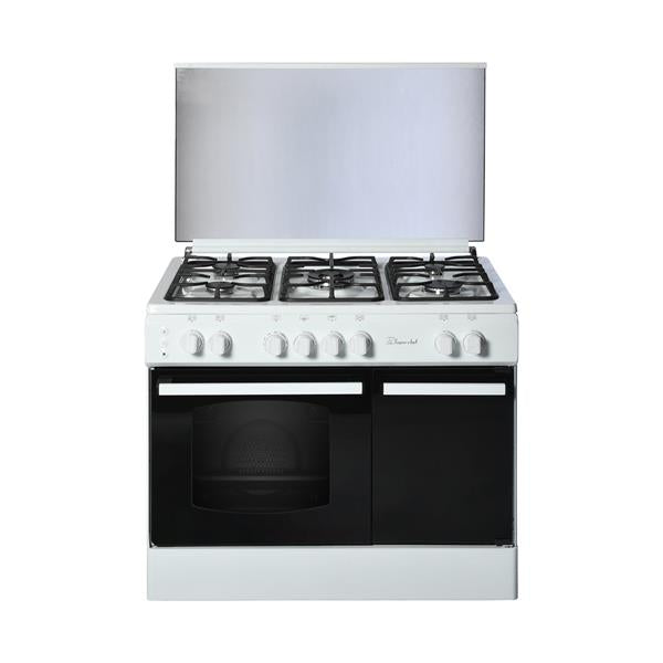 Freestanding Cooker with Bottle Compartment 90 cm White