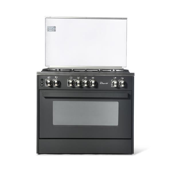 Free standing Cooker wide Semi Pro Black Matt 60 x 90