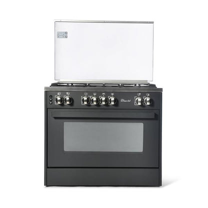 Free standing Cooker wide Semi Pro Black Matt 60 x 90
