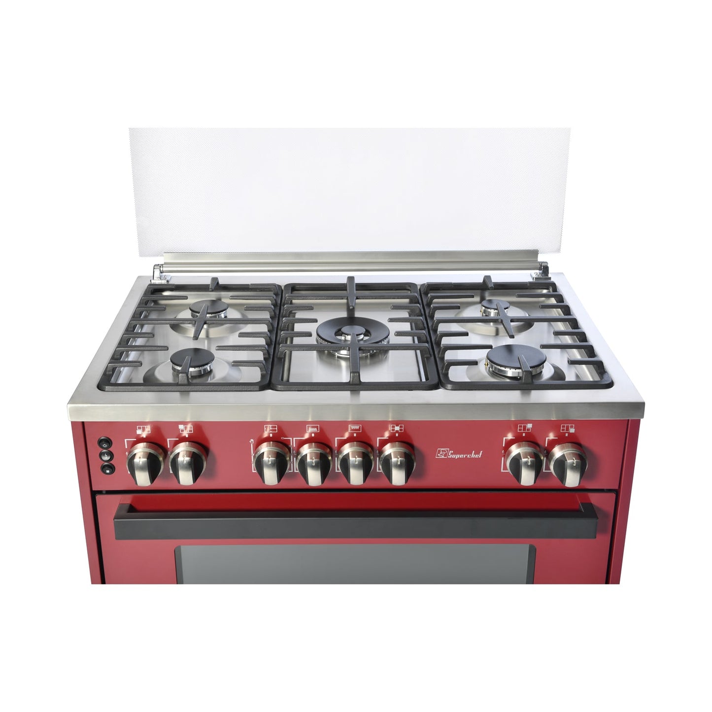 Free standing Cooker wide Semi Pro Red 60 x 90
