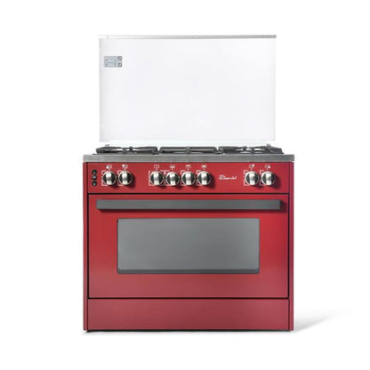 Free standing Cooker wide Semi Pro Red 60 x 90