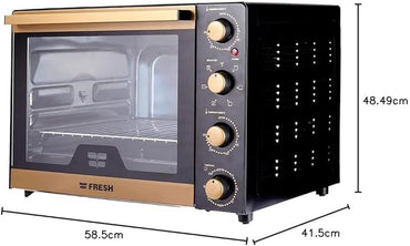 Fresh Electric Oven 65L Gold/Black Fan Rotisserie
