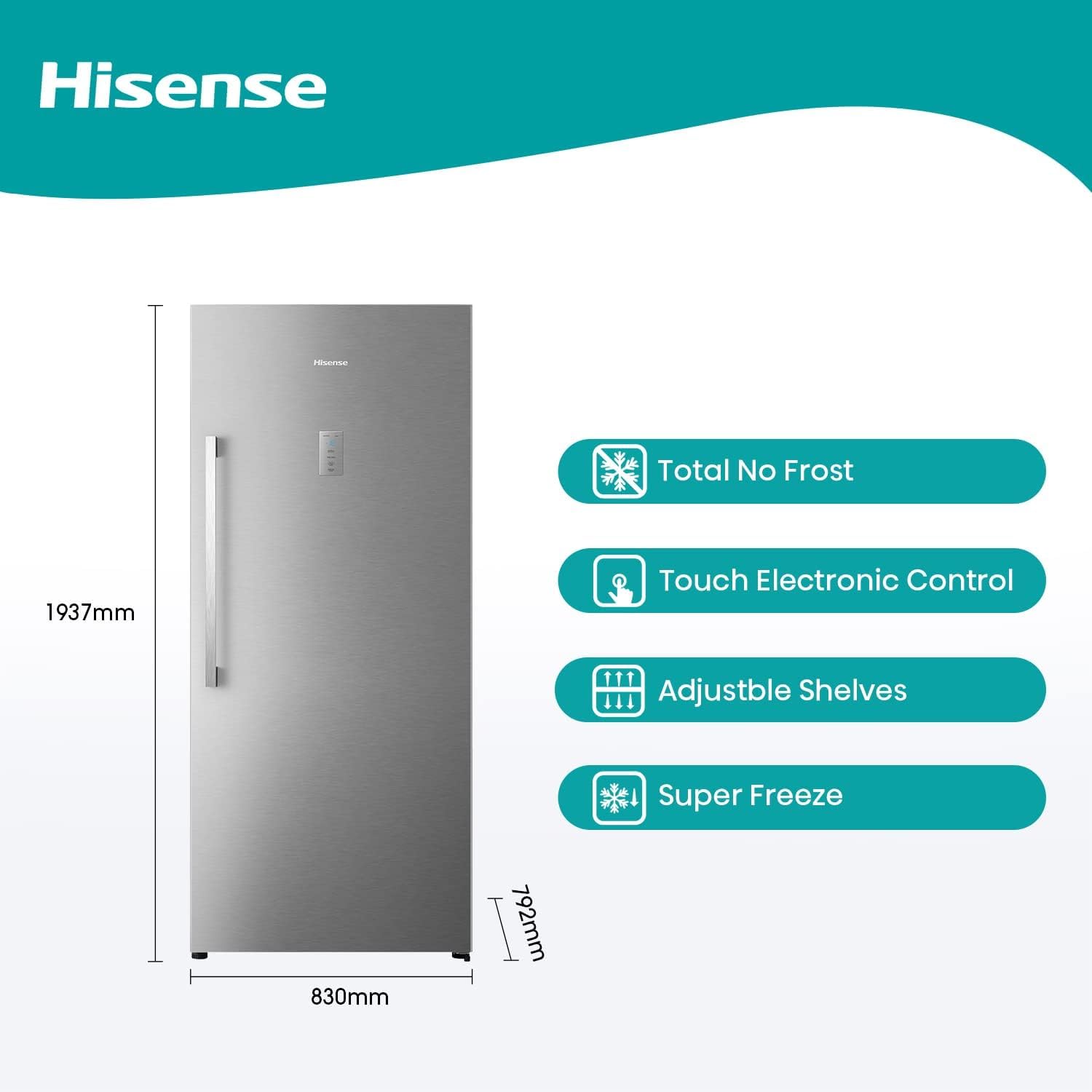 Hisense Upright Freezer 21CFT No Frost Convertible Inverter Right