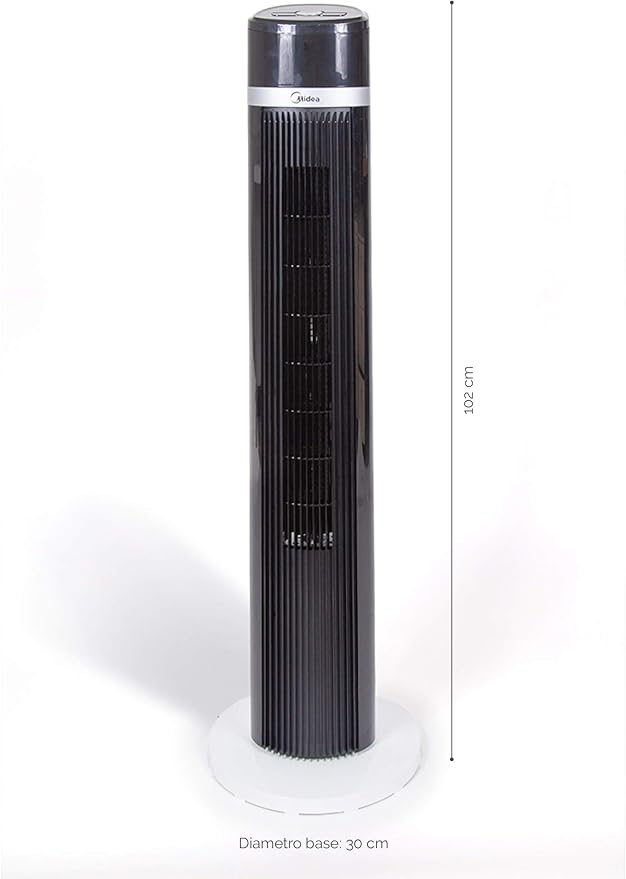 Midea Bladeless Tower Fan 50W Remote 3-Speed