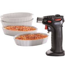 Gefu Creme Brulee Set 4 Bowls & Flame Torch