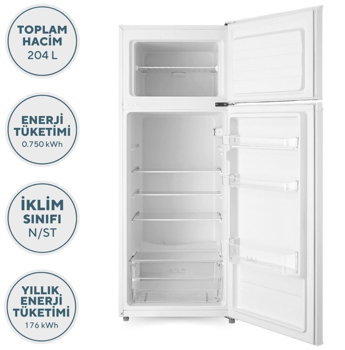 Kumtel Refrigerator 14FT Double Inverter White