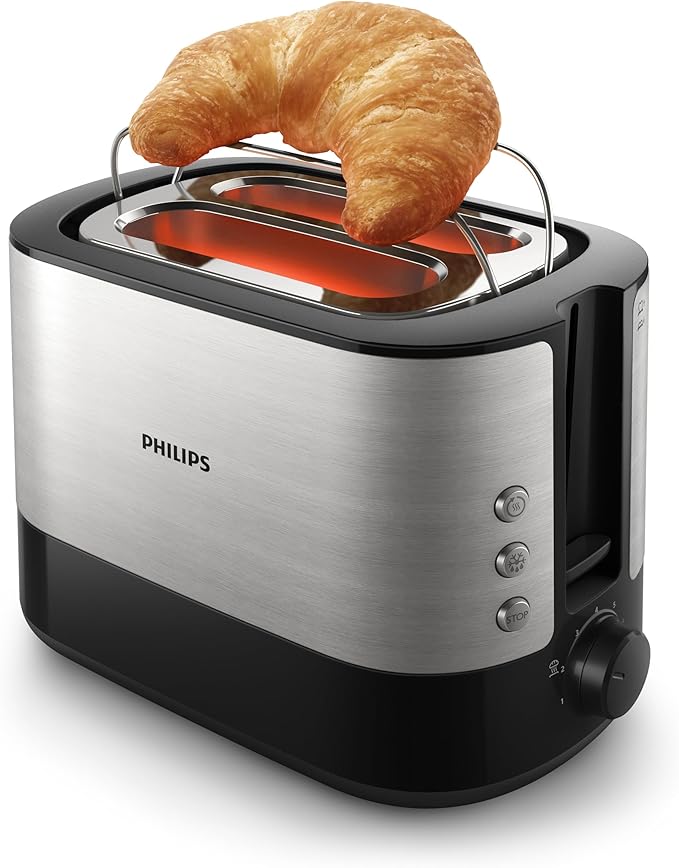 Philips Toaster 950W 2-Slot Extra Wide Bun Rack