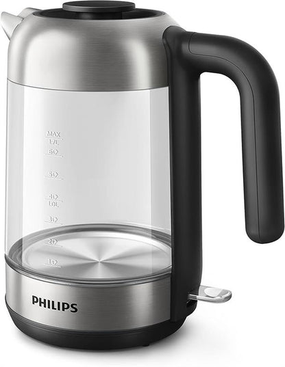Philips Electric Kettle 1.7L 2200W Glass Blue Light