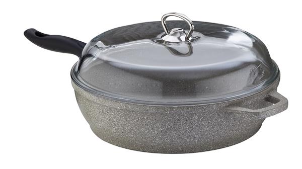 Falez Deep Frying Pan 28cm Granite Grey with Lid