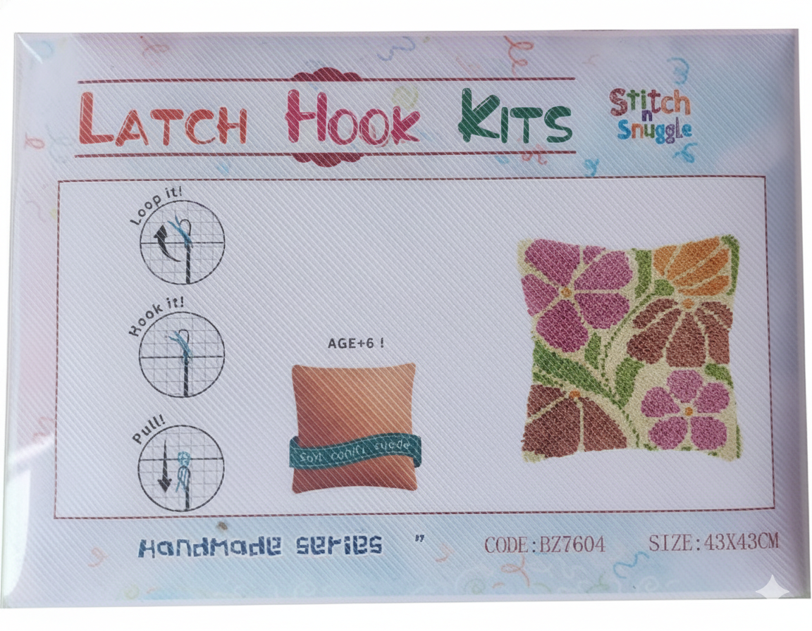 Stitch N Snuggle Latch Hook Cushion Kit 43x43cm