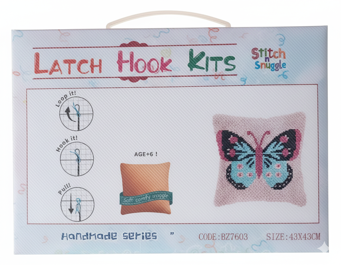 Stitch N Snuggle Latch Hook Cushion Kit 43x43cm