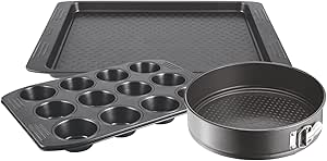 Tefal Easy Grip Bakeware Set 3PC Muffin Tray Springform