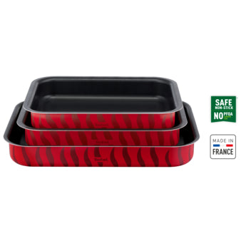 Tefal Tempo Flame Rectangular Oven Dish Set 3PC Large