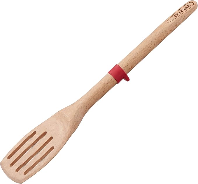 Tefal Ingenio Wood Slotted Spatula Silicone Ring