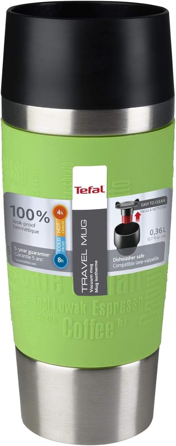 Tefal Travel Mug 0.36L Lime Silver