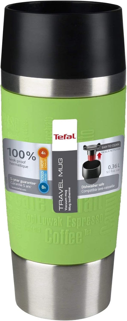 Tefal Travel Mug 0.36L Lime Silver