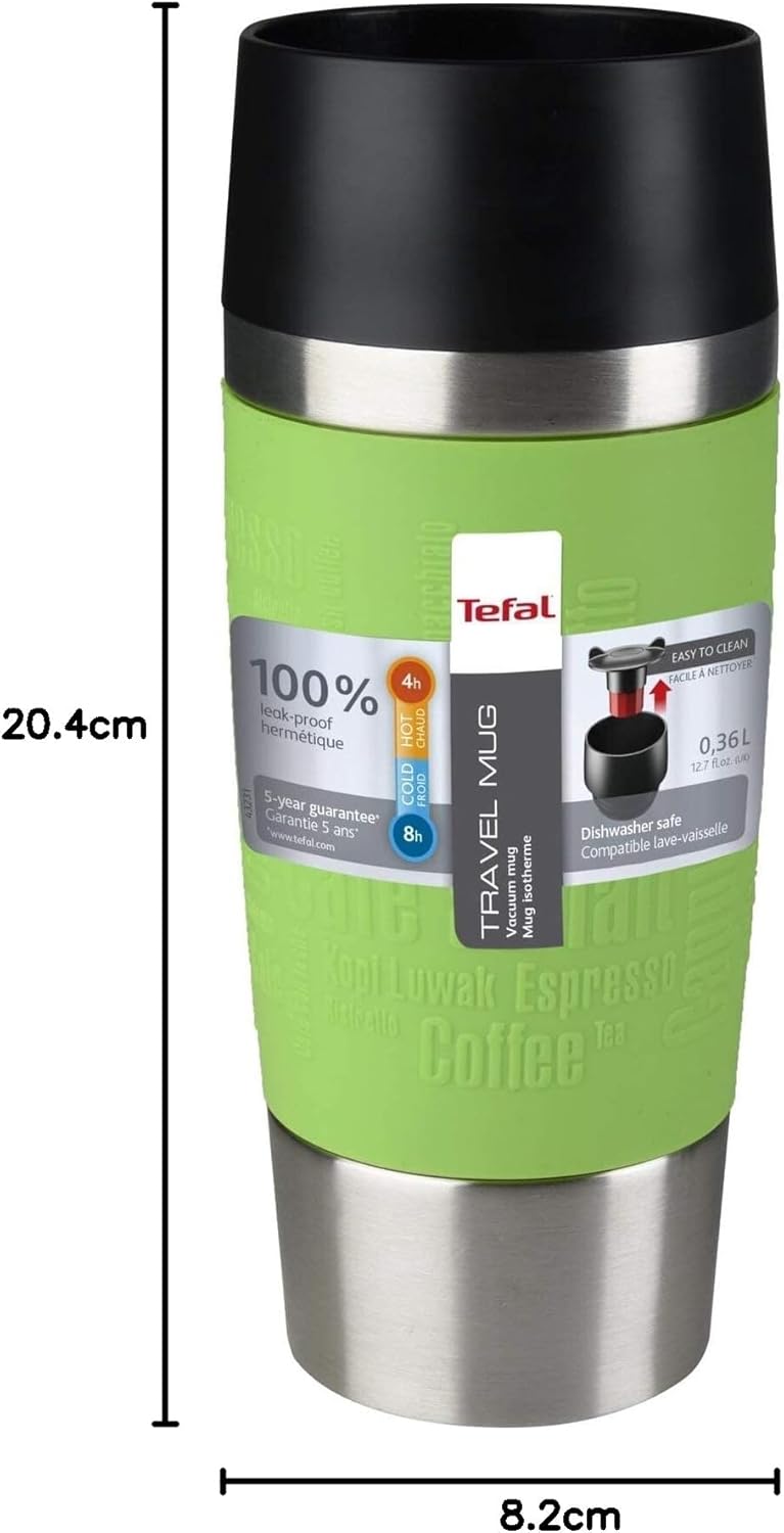 Tefal Travel Mug 0.36L Lime Silver
