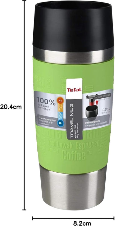 Tefal Travel Mug 0.36L Lime Silver