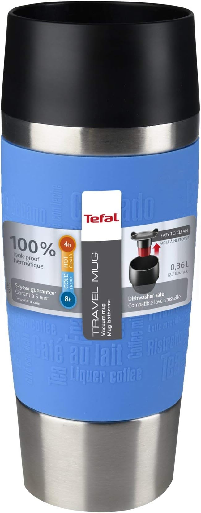Tefal Travel Mug 0.36L Light Blue Silver