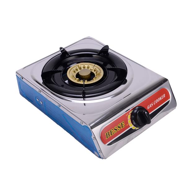 Besse Double Burner Gas Stove Stainless Steel