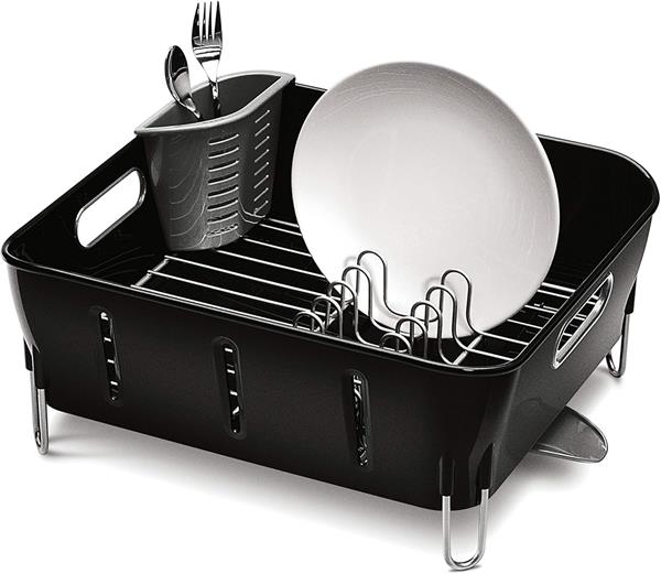 Simplehuman Compact Dishrack Black Plastic