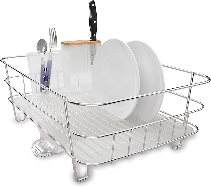 Simplehuman Slim Dishrack SS Bamboo Knife Block