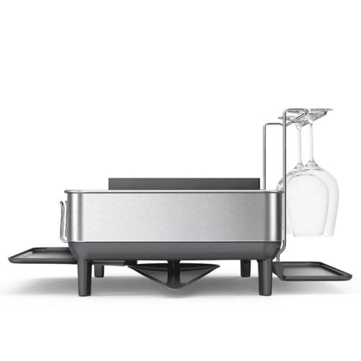 Simplehuman Steel Frame Dishrack with Wine Glass Rack