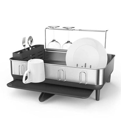 Simplehuman Steel Frame Dishrack with Wine Glass Rack