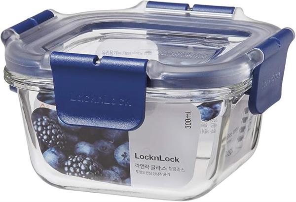 LocknLock Topclass Square Glass Container 300ml Leak Proof