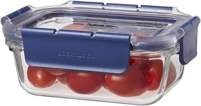 LocknLock Topclass Square Glass Container 380ml Leak Proof