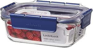 LocknLock Topclass Square Glass Container 630ml Leak Proof