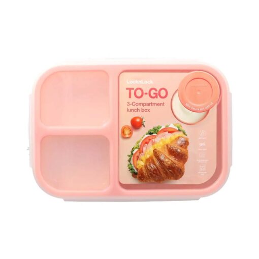 LocknLock Divided Lunchbox 3-Compartment 1.5L Pink