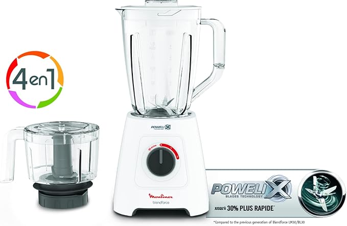 Moulinex Blender 600W 1.75L 4-in-1 with Chopper