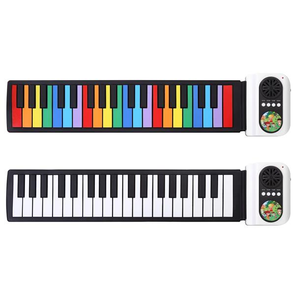 Roll Up Keyboard Piano 37 Key Flexible Silicone Rainbow