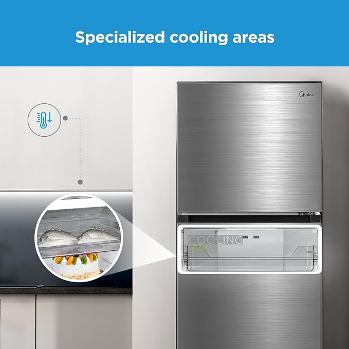 Midea Top Mount Refrigerator 413L No Frost Inverter Steel