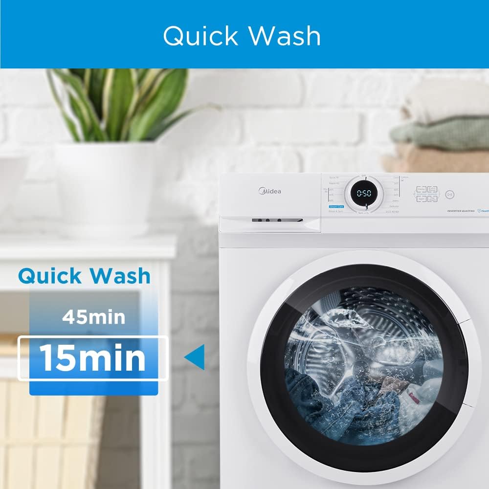 Midea Front Load Washer 8KG 1400RPM BLDC Inverter White