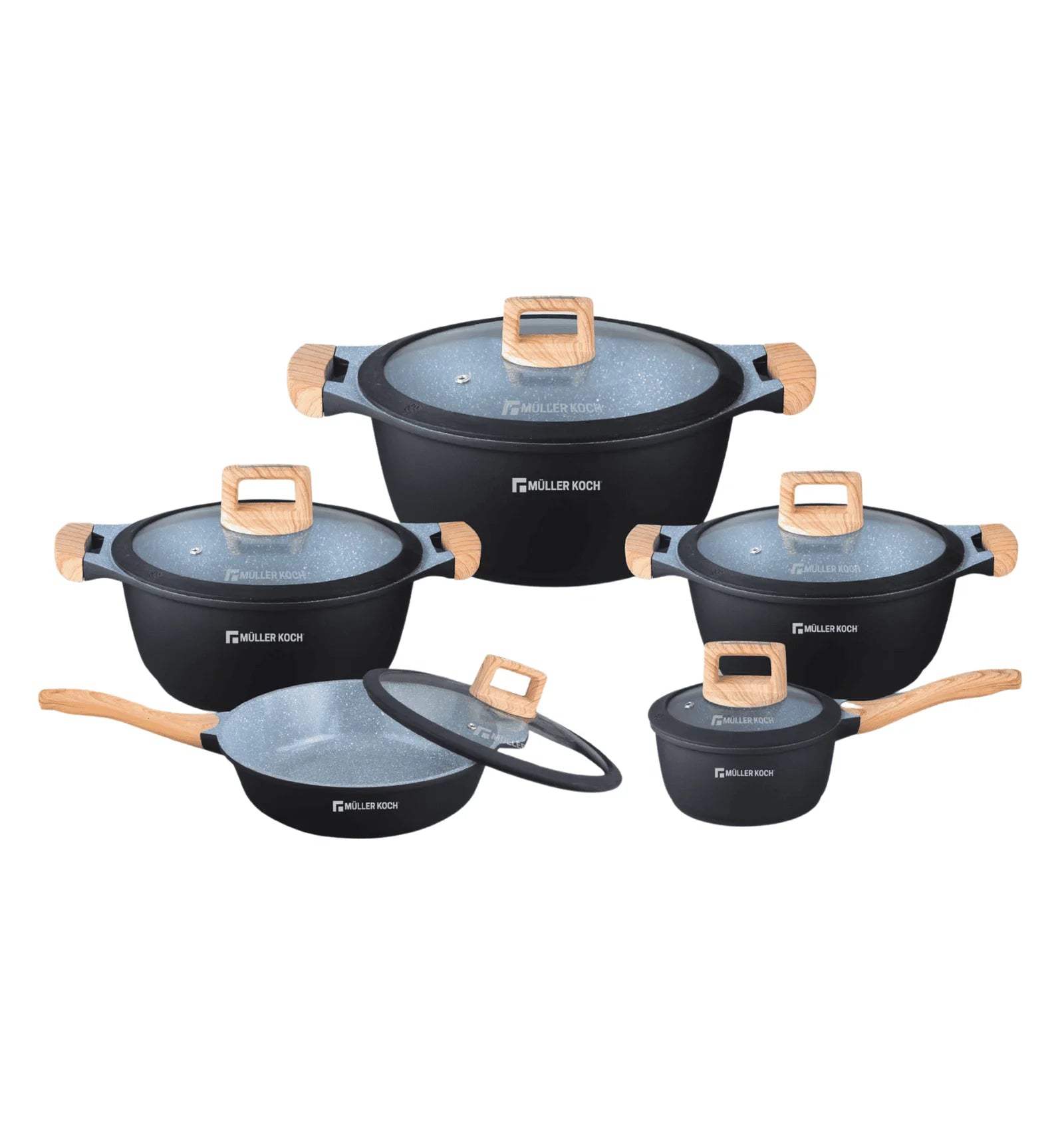 Muller Koch 10 Pcs Cookware Set Premium Series