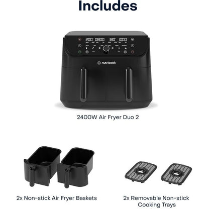 Nutricook Air Fryer Duo Digital 8.5L 2400W Matte Black