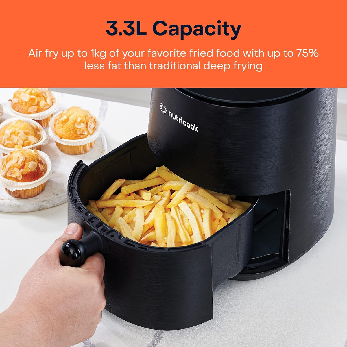 Nutricook Air Fryer Mini 2 Digital 3.3L 1500W Black