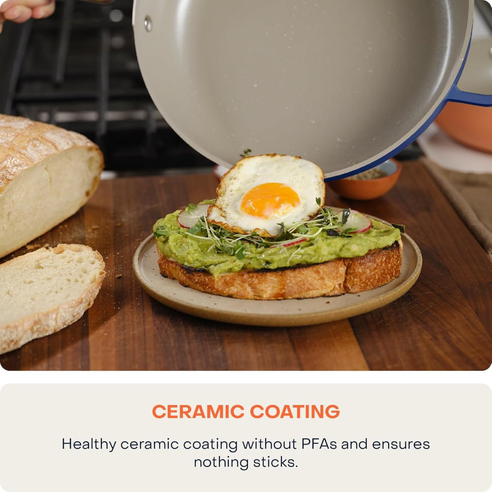 Nutricook One Pan 26cm Ceramic Non-Stick Induction Oven Safe Blue