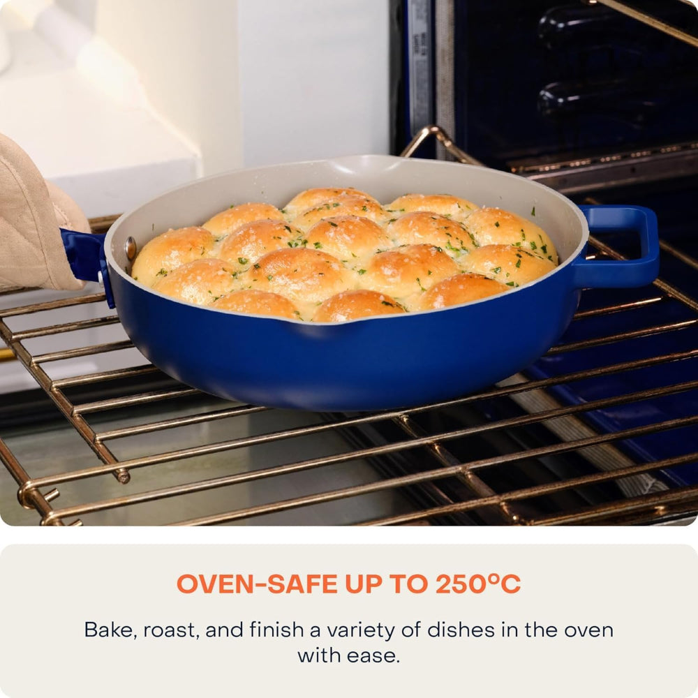 Nutricook One Pan 26cm Ceramic Non-Stick Induction Oven Safe Blue