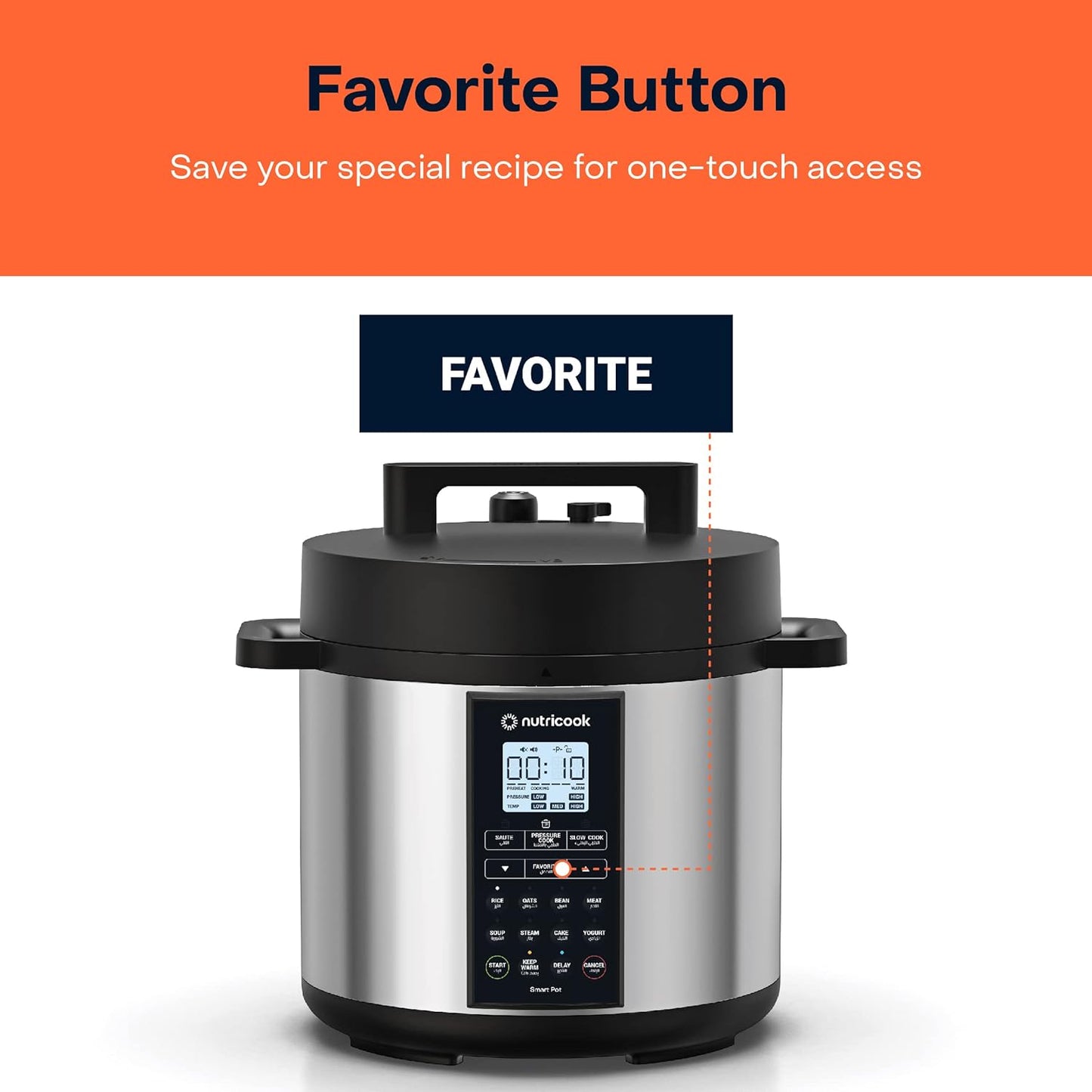 Nutricook Smart Pot 2 Prime Electric Pressure Cooker 6L 1000W Silver