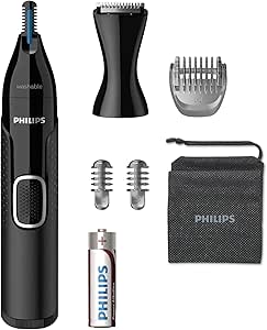 Philips 4-in-1 Nose Ear Eyebrow Trimmer Wet/Dry AA Battery
