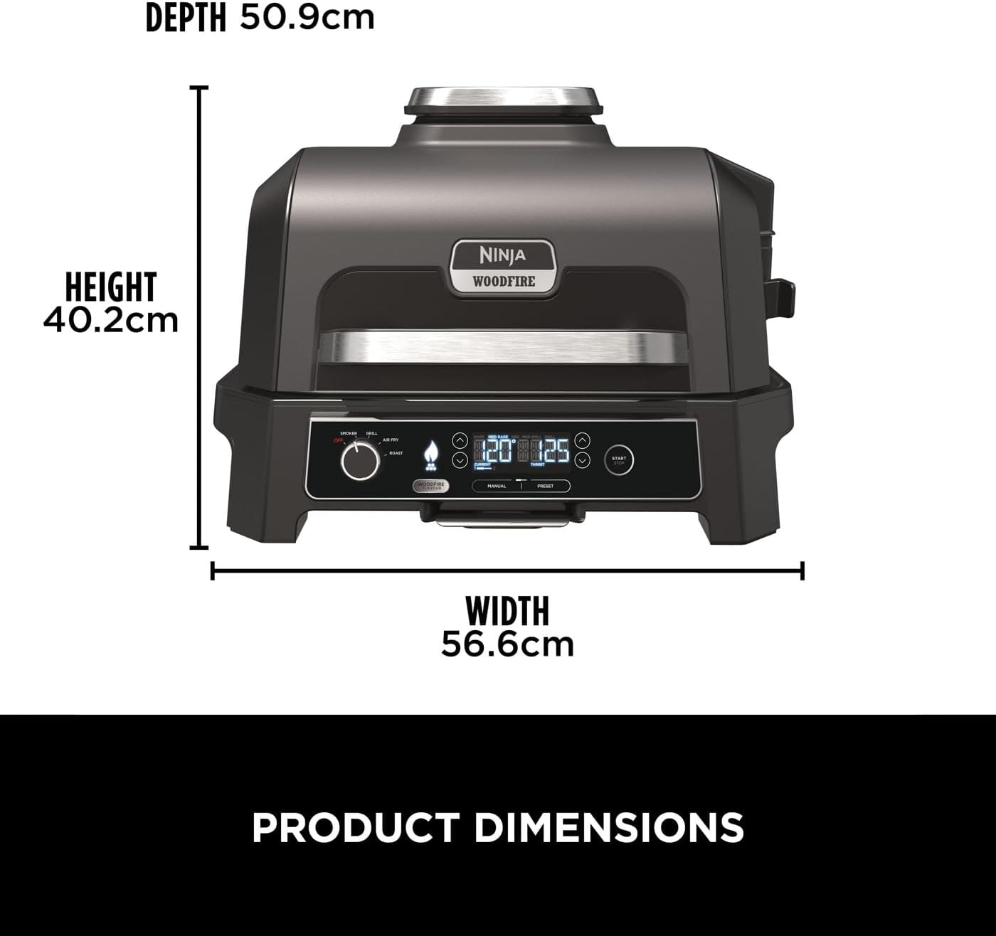 Ninja Woodfire Pro XL Electric BBQ Grill Smoker 1700W