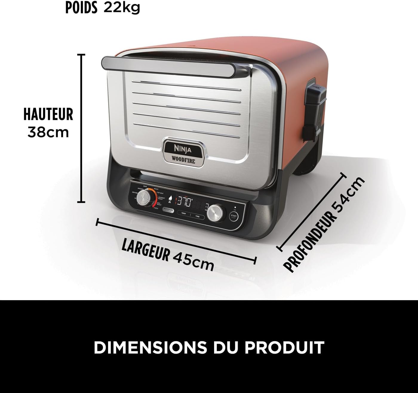 Ninja Woodfire 8-in-1 Electric Outdoor Pizza Oven 2400W 370°C