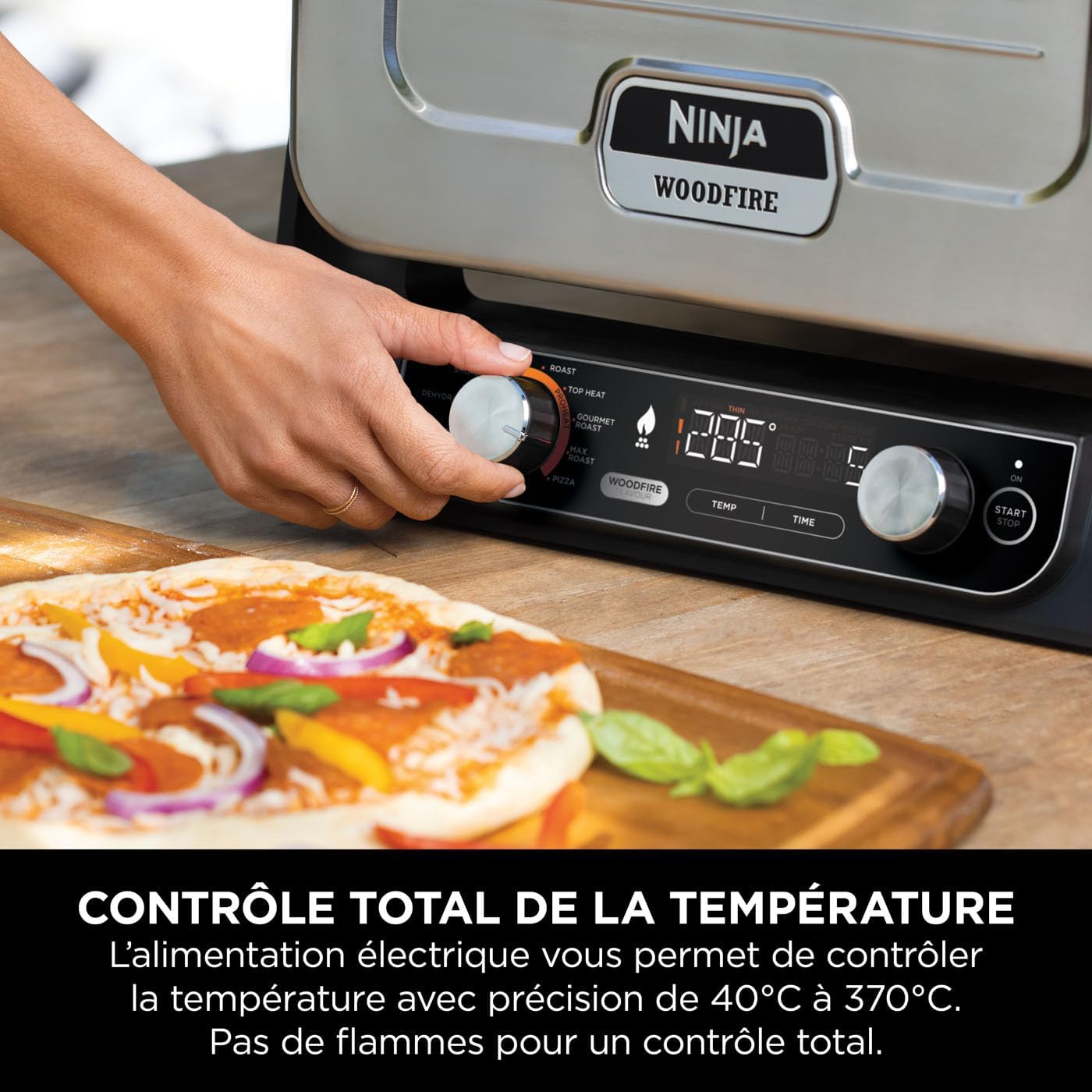 Ninja Woodfire 8-in-1 Electric Outdoor Pizza Oven 2400W 370°C