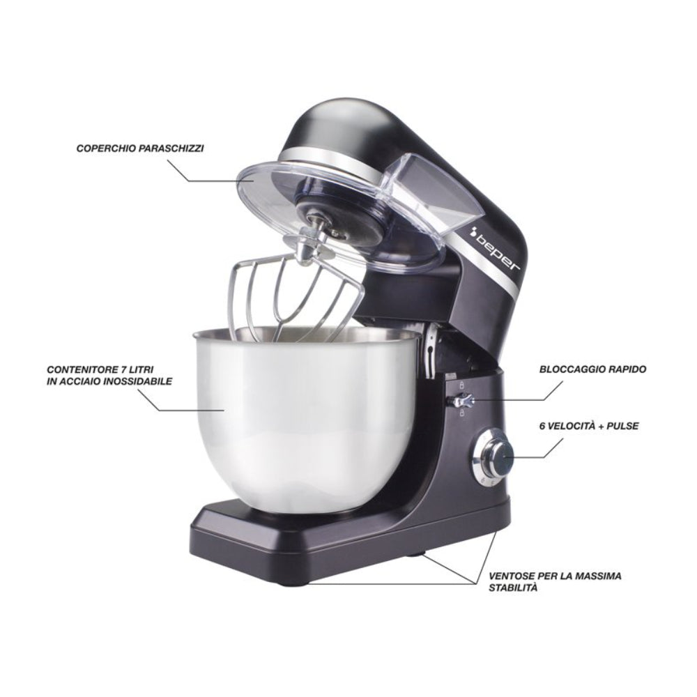 Beper 7L Pastry Mixer 1500W 6-Speed