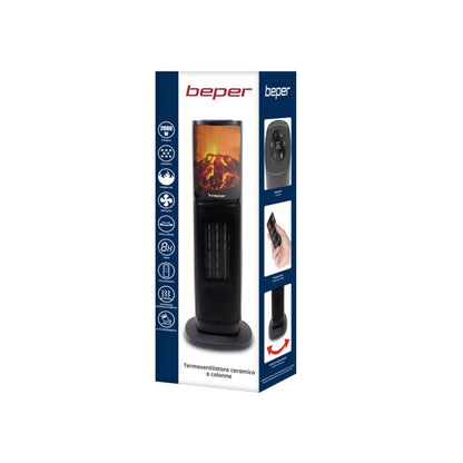 Beper PTC Tower Fan Heater LED Flame